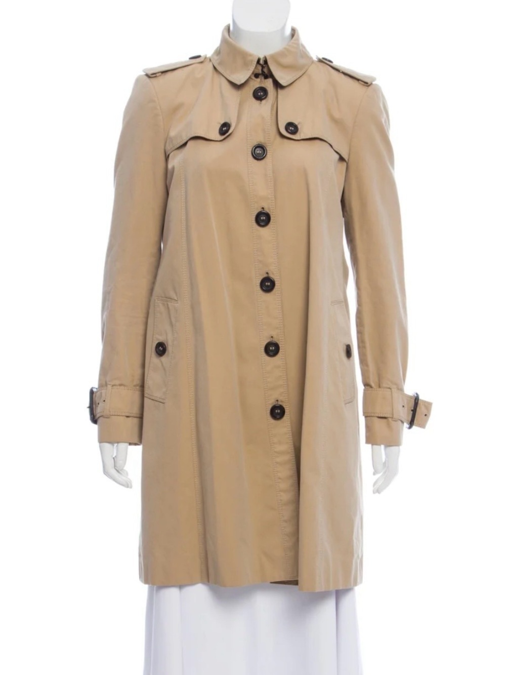 Burberry Beige Single-Breasted Trench Coat